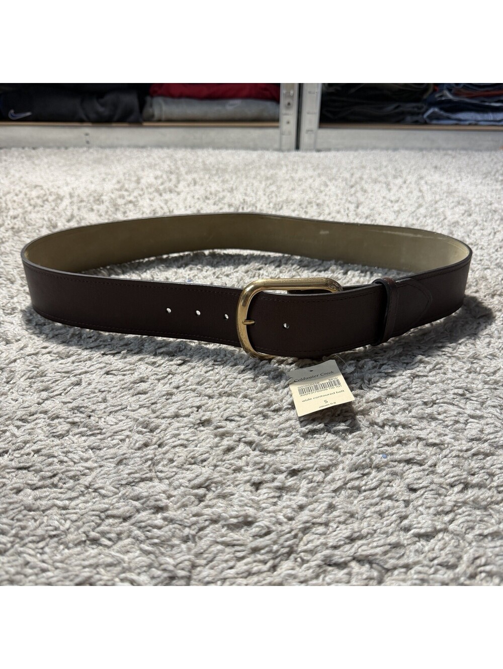 NWT Coldwater Creek Brown Wide Contoured Belt Size Small Boho Festival Y2K